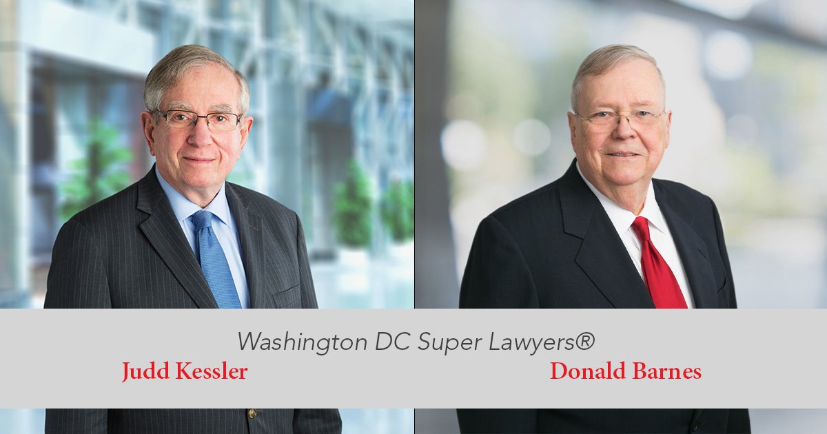 Barnes, Kessler Recognized By Washington DC Super Lawyers®